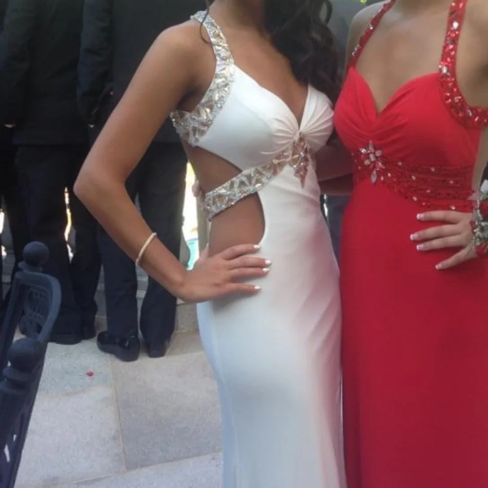 STUNNING White Tony Bowls PROM Dress - Picture 2 of 16